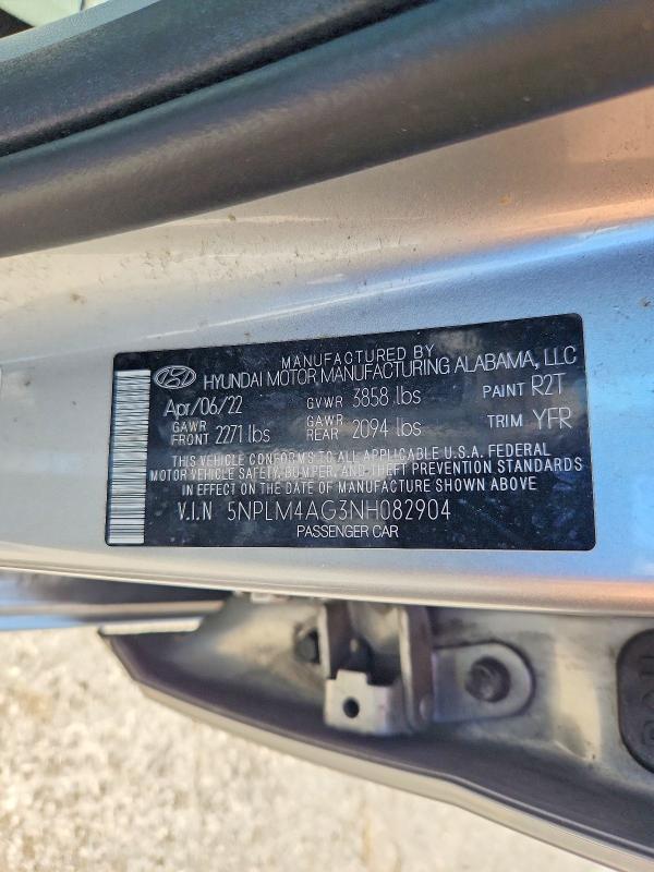 58805666 :رقم المزاد ، 5NPLM4AG3NH082904 vin ، 2022 Hyundai Elantra مزاد بيع