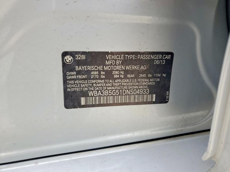 2013 Bmw 328 მანქანა იყიდება აუქციონზე, vin: WBA3B5G51DNS04933, აუქციონის ნომერი: 56064156
