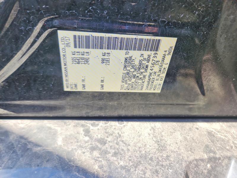 57425016 :رقم المزاد ، 1N4AA6AP9HC456739 vin ، 2017 Nissan Maxima مزاد بيع
