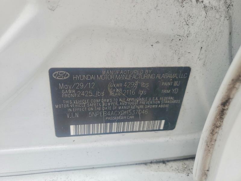 55759836 :رقم المزاد ، 5NPEB4ACXDH537046 vin ، 2013 Hyundai Sonata مزاد بيع
