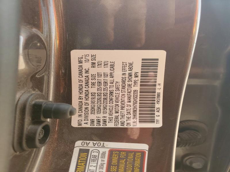 57897286 :رقم المزاد ، 2HKRM3H79GH502209 vin ، 2016 Honda Cr-v مزاد بيع