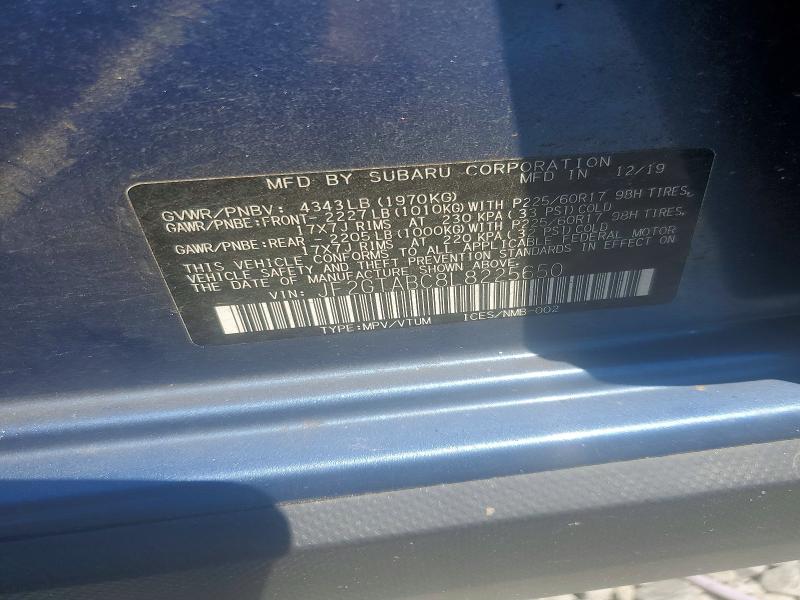 Aukcja sprzedaży 2020 Subaru Crosstrek, vin: JF2GTABC8L8225650, numer aukcji: 55921146