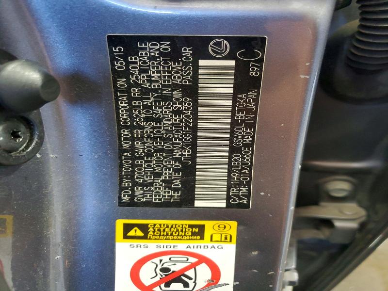 Продажа на аукционе авто 2015 Lexus Es, vin: JTHBK1GG1F2204359, номер лота: 55968036