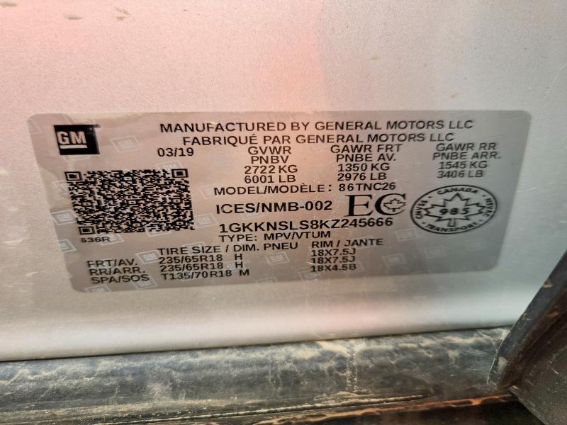 Продажа на аукционе авто 2019 Gmc Acadia, vin: 1GKKNSLS8KZ245666, номер лота: 58790836