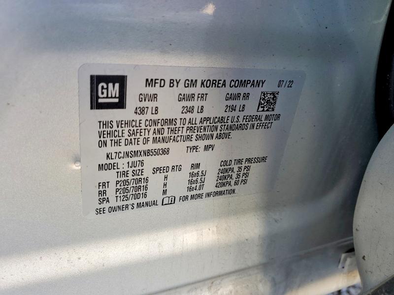 Продажа на аукционе авто 2022 Chevrolet Trax Ls, vin: KL7CJNSMXNB550368, номер лота: 55402766