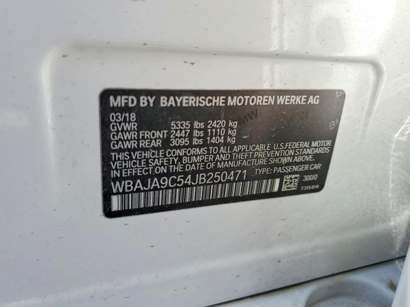 Aukcja sprzedaży 2018 Bmw 530e, vin: WBAJA9C54JB250471, numer aukcji: 59033806