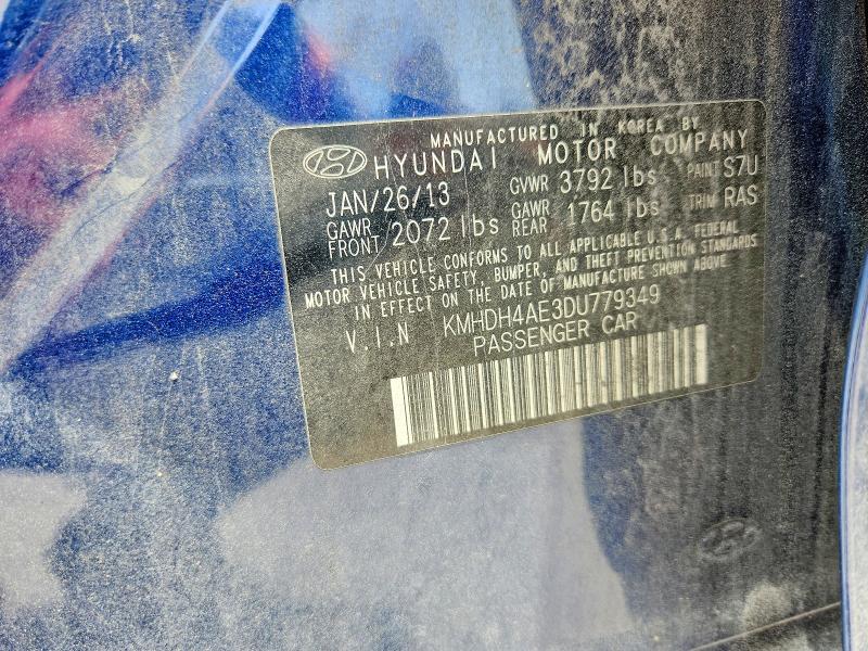 Aukcja sprzedaży 2013 Hyundai Elantra, vin: KMHDH4AE3DU779349, numer aukcji: 56730096