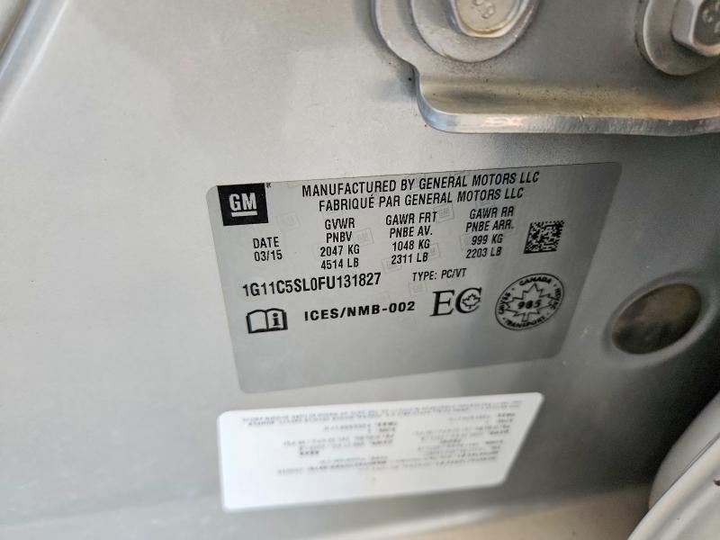 Продажа на аукционе авто 2015 Chevrolet Malibu, vin: 1G11C5SL0FU131827, номер лота: 58193196
