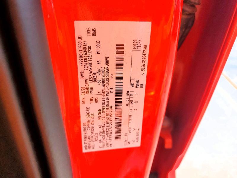 2020 Ford F250 მანქანა იყიდება აუქციონზე, vin: 1FT8W2BT2LED51794, აუქციონის ნომერი: 58032436