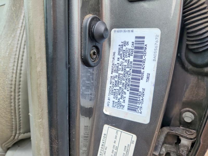 2003 Toyota Camry მანქანა იყიდება აუქციონზე, vin: 4T1BE32K73U742236, აუქციონის ნომერი: 55808486