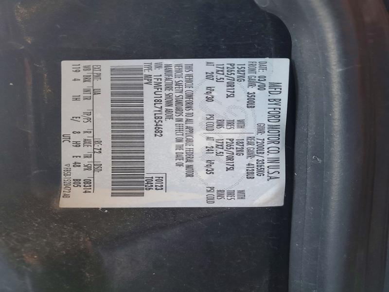 Продажа на аукционе авто 2000 Ford Expedition, vin: 1FMFU18L7YLB54682, номер лота: 55843726