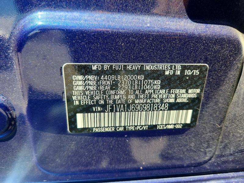 Продаж на аукціоні авто 2016 Subaru Wrx, vin: JF1VA1J69G9818348, номер лоту: 55353496