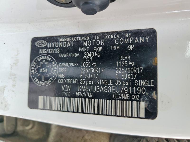 Продажа на аукционе авто 2014 Hyundai Tucson, vin: KM8JU3AG3EU791190, номер лота: 58963236