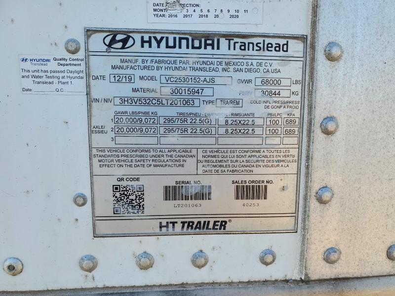 Продажа на аукционе авто 2020 Hyundai Translead Inc Dry Van, vin: 3H3V532C5LT201063, номер лота: 58417326