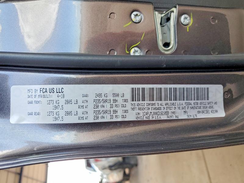 Aukcja sprzedaży 2019 Jeep Cherokee, vin: 1C4PJMJXXKD161059, numer aukcji: 58443986
