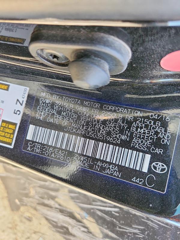 2016 Toyota Prius მანქანა იყიდება აუქციონზე, vin: JTDKARFU5G3519624, აუქციონის ნომერი: 49423606