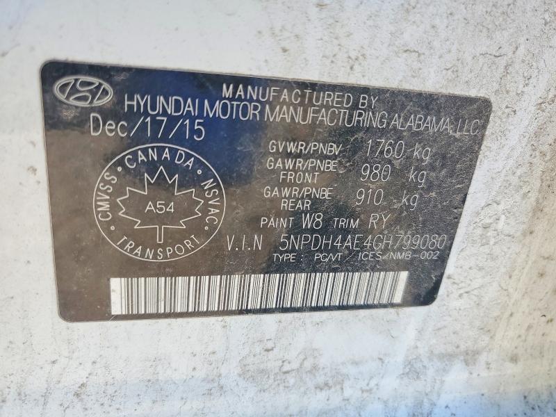 Продажа на аукционе авто 2016 Hyundai Elantra, vin: 5NPDH4AE4GH799080, номер лота: 56087816