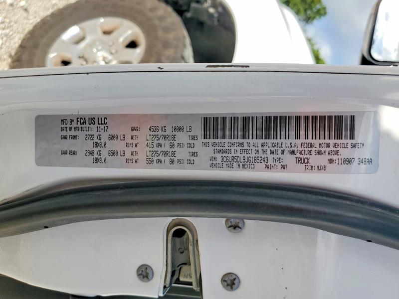 Продаж на аукціоні авто 2018 Ram 2500, vin: 3C6UR5DL9JG185243, номер лоту: 54276706