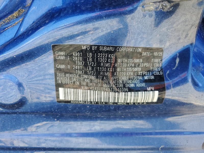 Aukcja sprzedaży 2026 Subaru Forester, vin: 4S4SLDT63T3010396, numer aukcji: 58431676