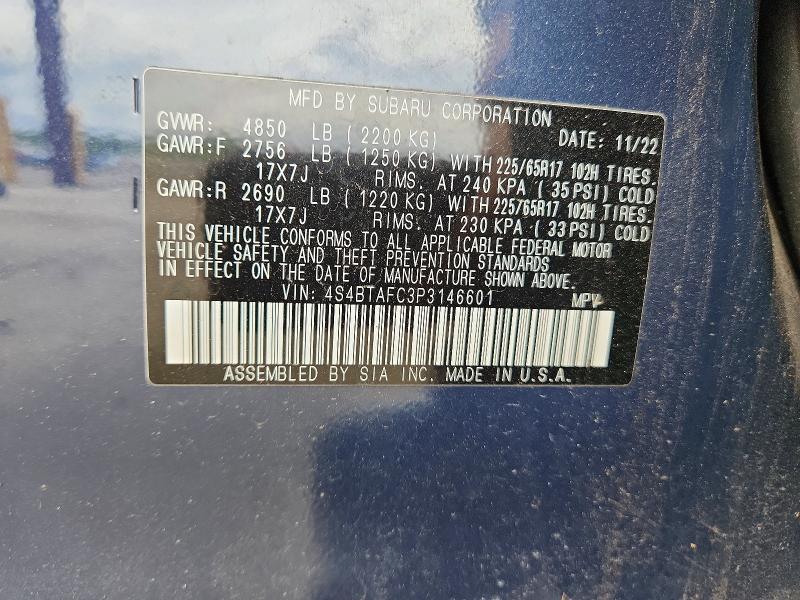 56981976 :رقم المزاد ، 4S4BTAFC3P3146601 vin ، 2023 Subaru Outback مزاد بيع