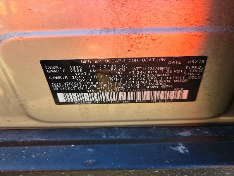 Продажа на аукционе авто 2018 Subaru Outback, vin: 4S4BSANC7J3375164, номер лота: 56416766