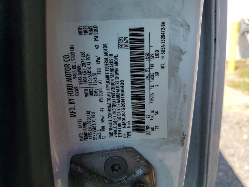 Продаж на аукціоні авто 2022 Ford Transit Connect, vin: NM0LS7S20N1506408, номер лоту: 55616066
