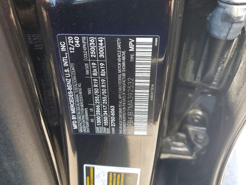 57070656 :رقم المزاد ، 4JGFB4JB7MA392532 vin ، 2021 Mercedes-benz Gle مزاد بيع