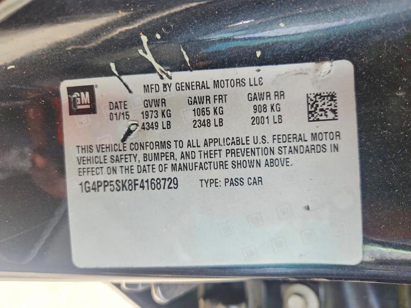 58986116 :رقم المزاد ، 1G4PP5SK8F4168729 vin ، 2015 Buick Verano مزاد بيع