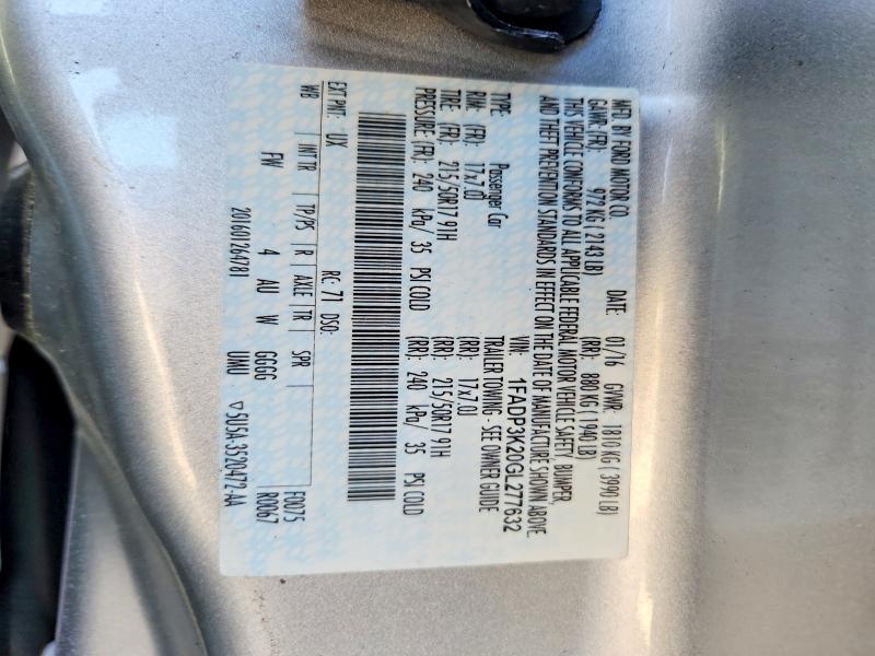 Aukcja sprzedaży 2016 Ford Focus, vin: 1FADP3K20GL277632, numer aukcji: 57564116