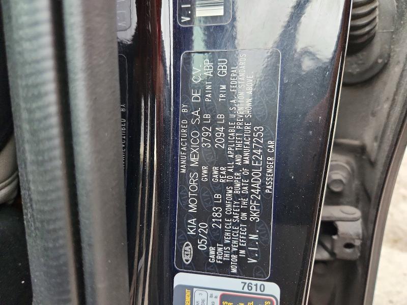 Aukcja sprzedaży 2020 Kia Forte, vin: 3KPF24AD0LE247253, numer aukcji: 58420536