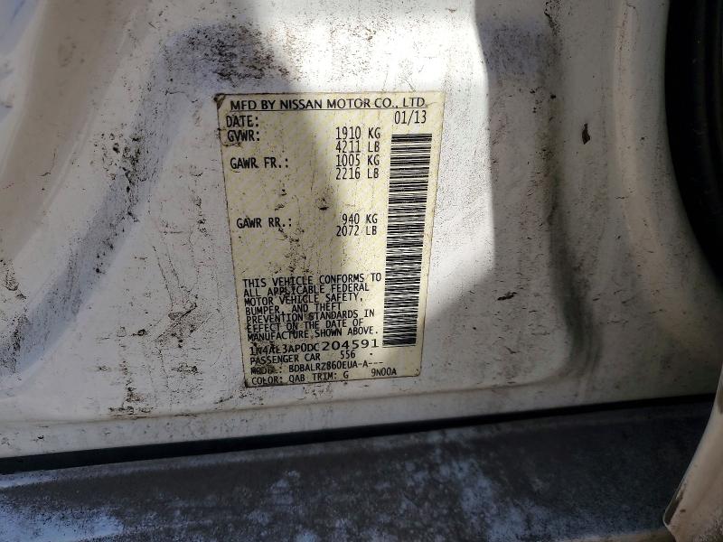 Продажа на аукционе авто 2013 Nissan Altima, vin: 1N4AL3AP0DC204591, номер лота: 56088496