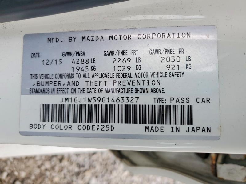 Aukcja sprzedaży 2016 Mazda 6, vin: JM1GJ1W59G1463327, numer aukcji: 58308116