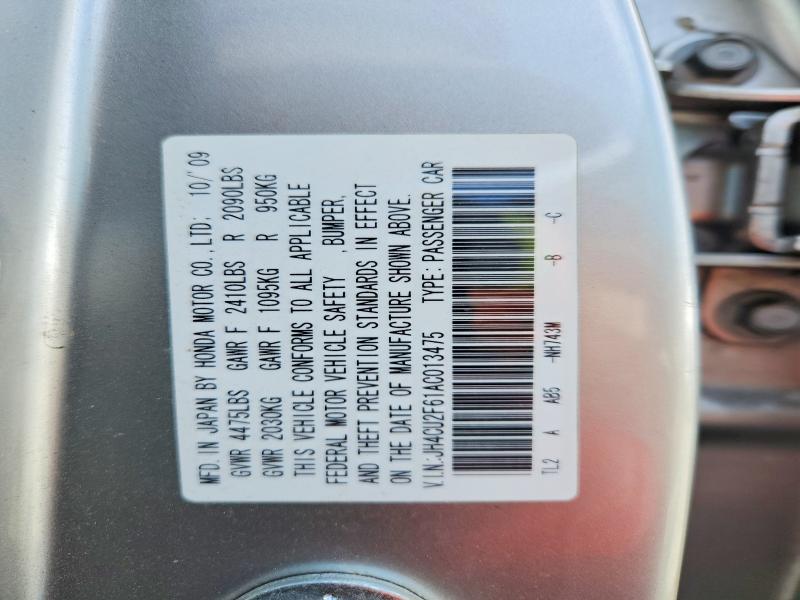 59648666 :رقم المزاد ، JH4CU2F61AC013475 vin ، 2010 Acura Tsx مزاد بيع