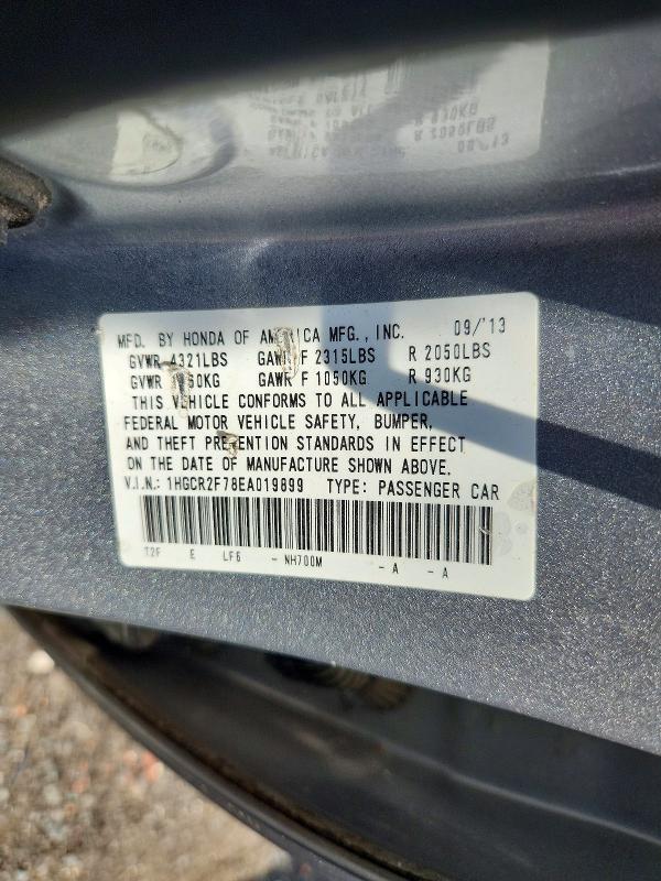 Продажа на аукционе авто 2014 Honda Accord, vin: 1HGCR2F78EA019899, номер лота: 59165286