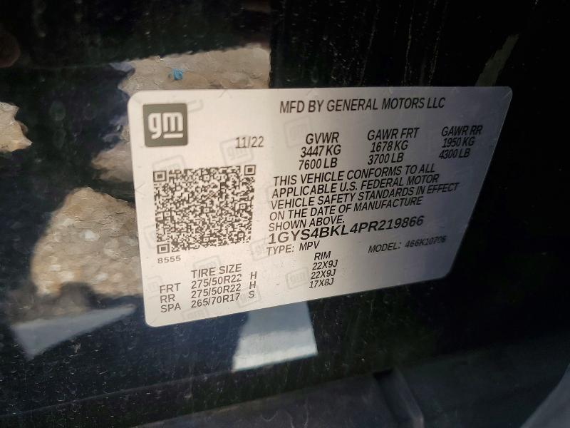 Продаж на аукціоні авто 2023 Cadillac Escalade, vin: 1GYS4BKL4PR219866, номер лоту: 57413426