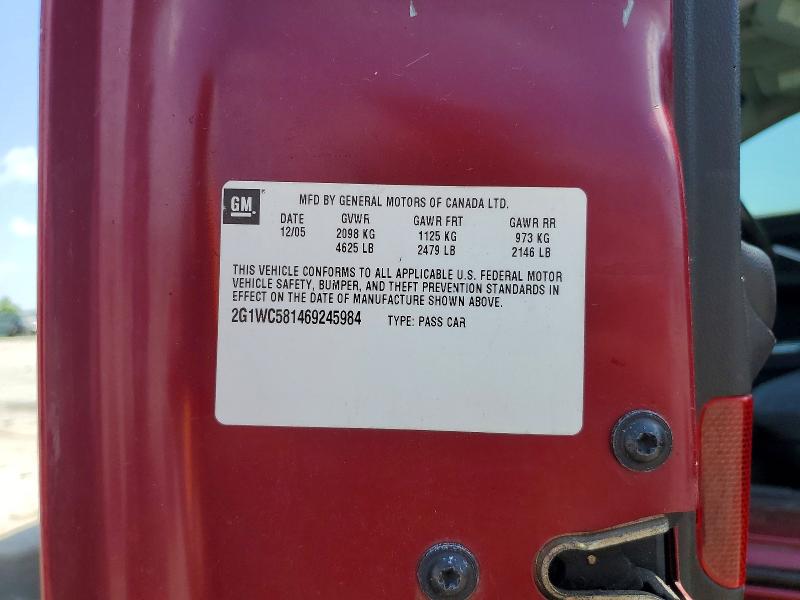 58780746 :رقم المزاد ، 2G1WC581469245984 vin ، 2006 Chevrolet Impala مزاد بيع
