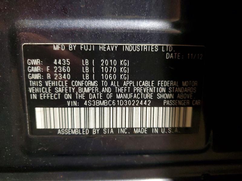 Продажа на аукционе авто 2013 Subaru Legacy, vin: 4S3BMBC61D3022442, номер лота: 55419456