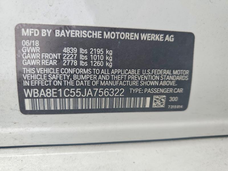 Aukcja sprzedaży 2018 Bmw 330e, vin: WBA8E1C55JA756322, numer aukcji: 58963426