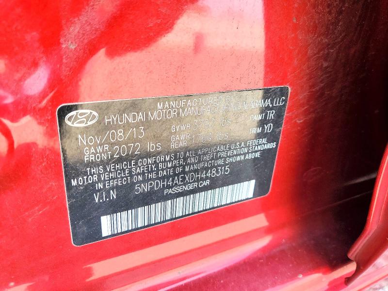 Продажа на аукционе авто 2013 Hyundai Elantra, vin: 5NPDH4AEXDH448315, номер лота: 55270636