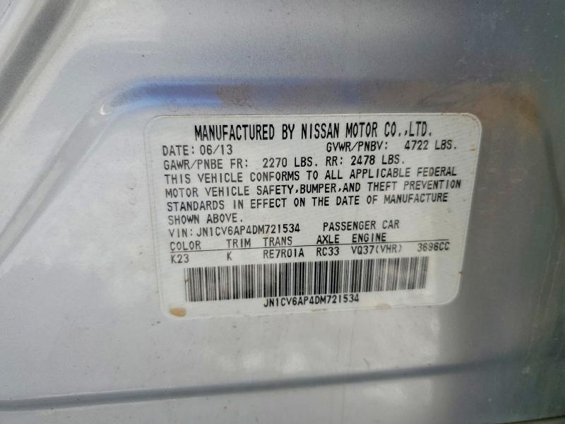 55736086 :رقم المزاد ، JN1CV6AP4DM721534 vin ، 2013 Infiniti G37 Sedan مزاد بيع