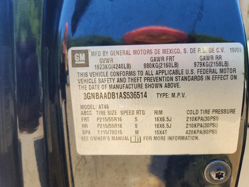Продаж на аукціоні авто 2010 Chevrolet Hhr, vin: 3GNBAADB1AS536514, номер лоту: 57225476