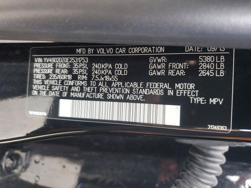 57281226 :رقم المزاد ، YV4902DZ0E2531753 vin ، 2014 Volvo Xc60 مزاد بيع