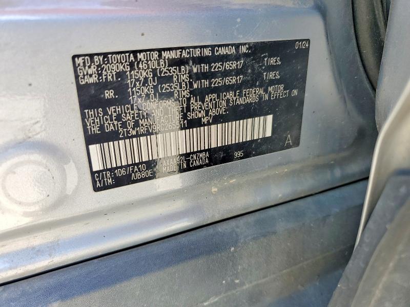 Продажа на аукционе авто 2024 Toyota Rav4, vin: 2T3W1RFV9RC265511, номер лота: 55831846