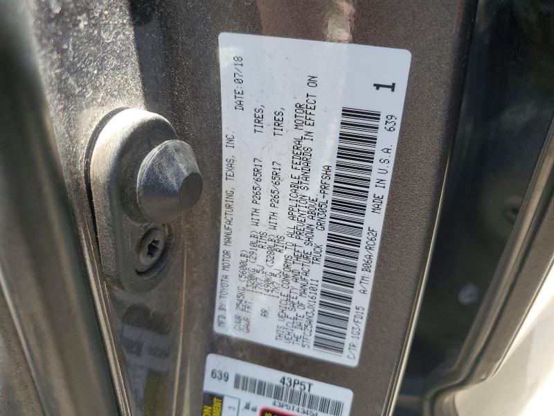55837226 :رقم المزاد ، 5TFCZ5AN3JX161011 vin ، 2018 Toyota Tacoma مزاد بيع