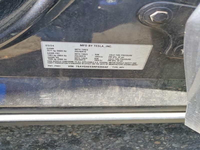 Aukcja sprzedaży 2024 Tesla Model Y, vin: 7SAYGAEE8RF035542, numer aukcji: 58066126
