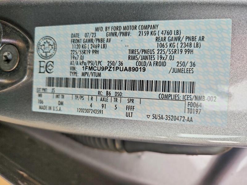 Продаж на аукціоні авто 2023 Ford Escape, vin: 1FMCU9PZ1PUA89019, номер лоту: 57542326