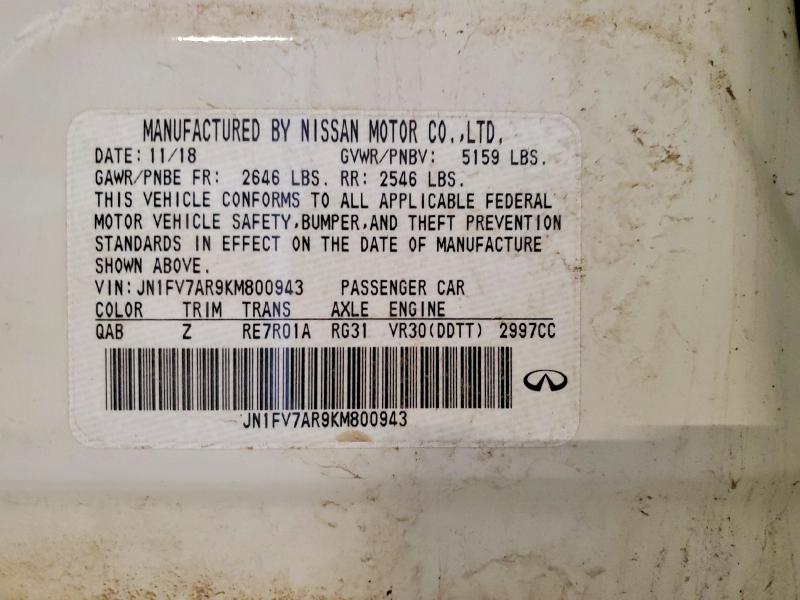 Aukcja sprzedaży 2019 Infiniti Q50, vin: JN1FV7AR9KM800943, numer aukcji: 56422296