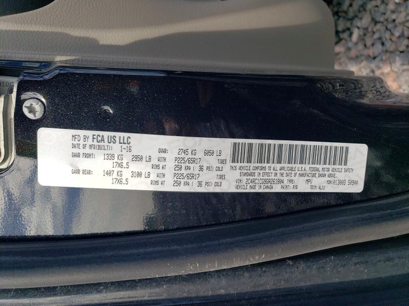 56296226 :رقم المزاد ، 2C4RC1CG9GR261804 vin ، 2016 Chrysler Town & Country مزاد بيع