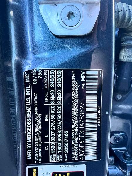 Aukcja sprzedaży 2017 Mercedes-benz Gls, vin: 4JGDF6EEXHA753527, numer aukcji: 56317776