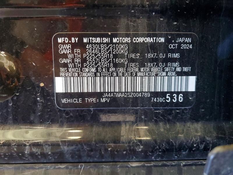 Продаж на аукціоні авто 2025 Mitsubishi Eclipse Cross, vin: JA4ATWAA2SZ004789, номер лоту: 56092986